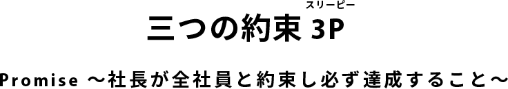 三つの約束 3P（スリーピー）Promise～社長が全社員と約束し必ず達成すること～